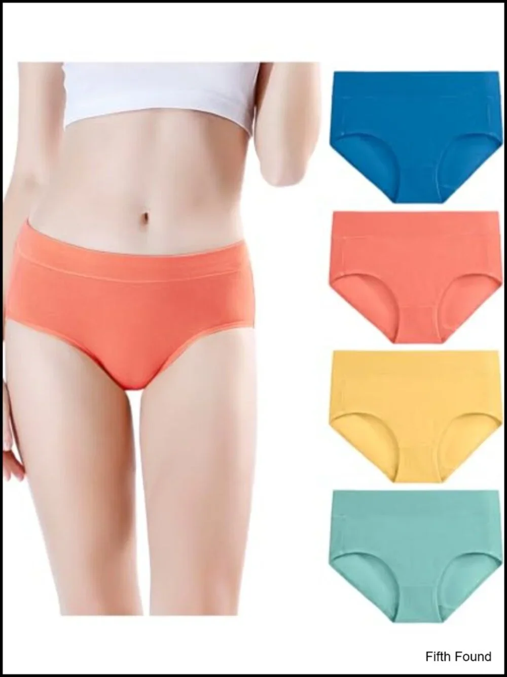 Women's Cotton Mid Waisted Full Coverage Briefs 4 Pack Regular Plus Size